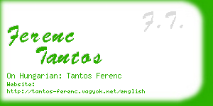 ferenc tantos business card
